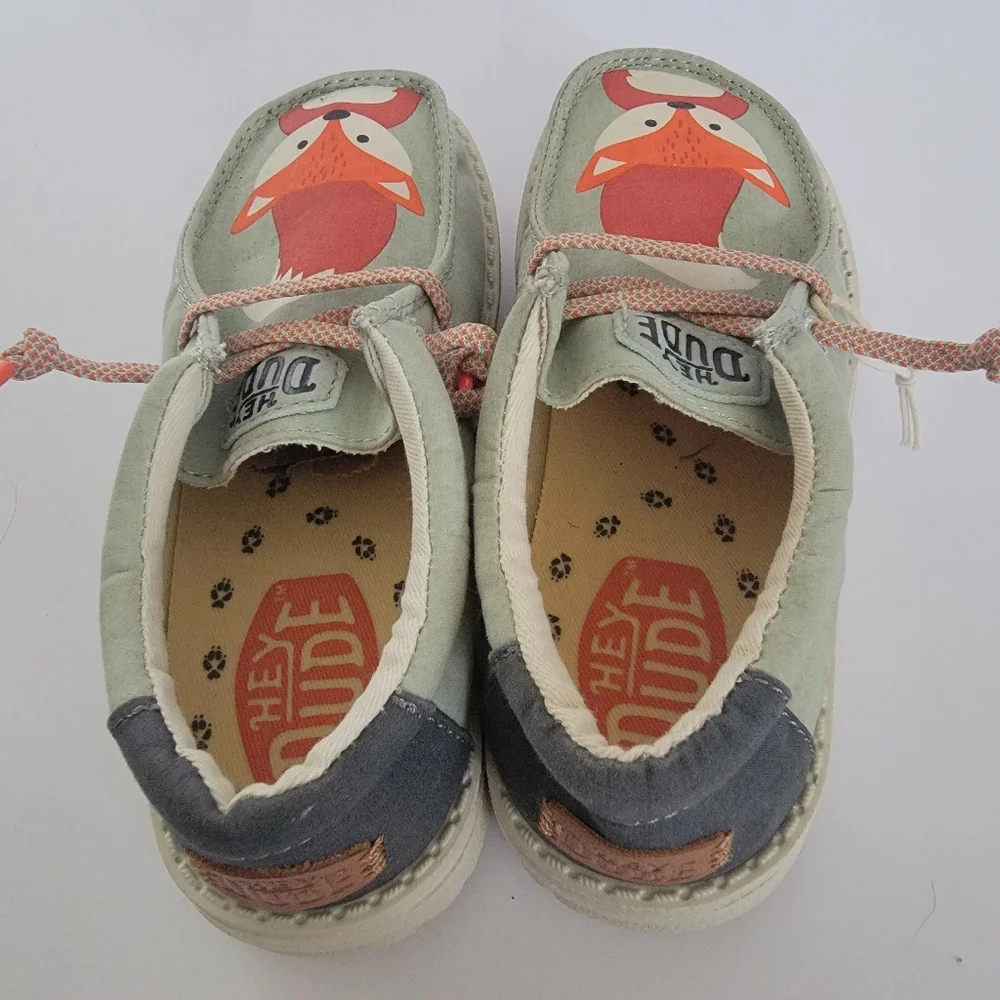 Hey Dude Wally Toddler Critter Slip On Shoes Sage Fox Sz TD10